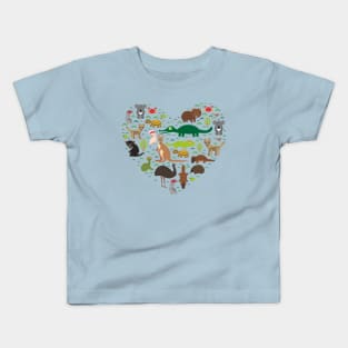 Australian Animals Heart Kids T-Shirt